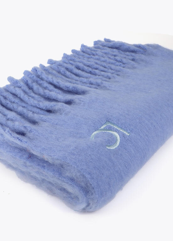 Bufanda Lola Casademunt lisa flecos Azul