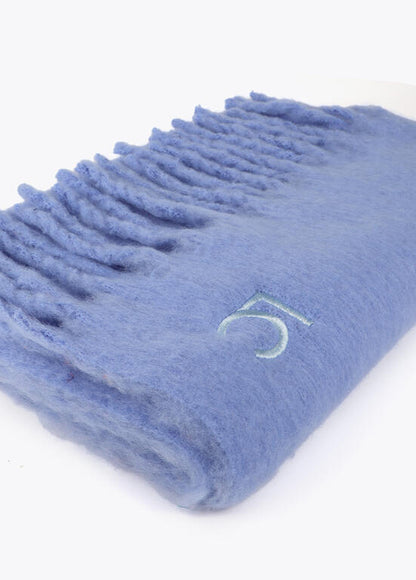 Bufanda Lola Casademunt lisa flecos Azul