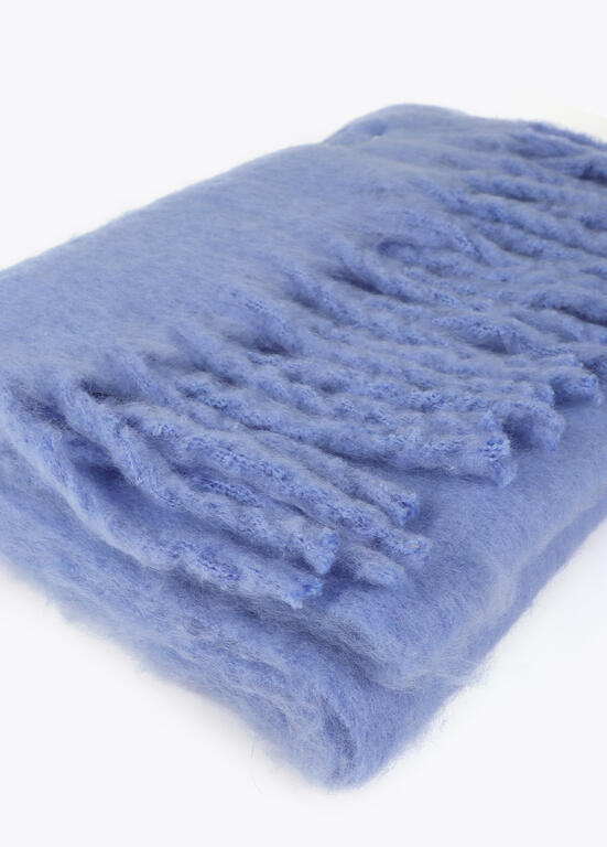 Bufanda Lola Casademunt lisa flecos Azul