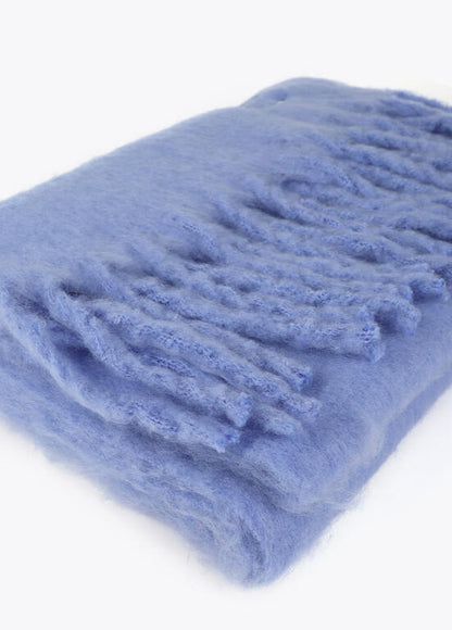 Bufanda Lola Casademunt lisa flecos Azul