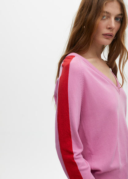 Jersey Lola Casademunt contraste mangas Rosa-Rojo