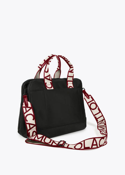 Maletín Lola Casademunt nylon con asas logotipadas en contraste y tirador de silicona