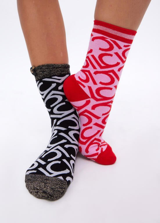 Calcetines Lola Casademunt Pack  logotipados Rojo-Negro