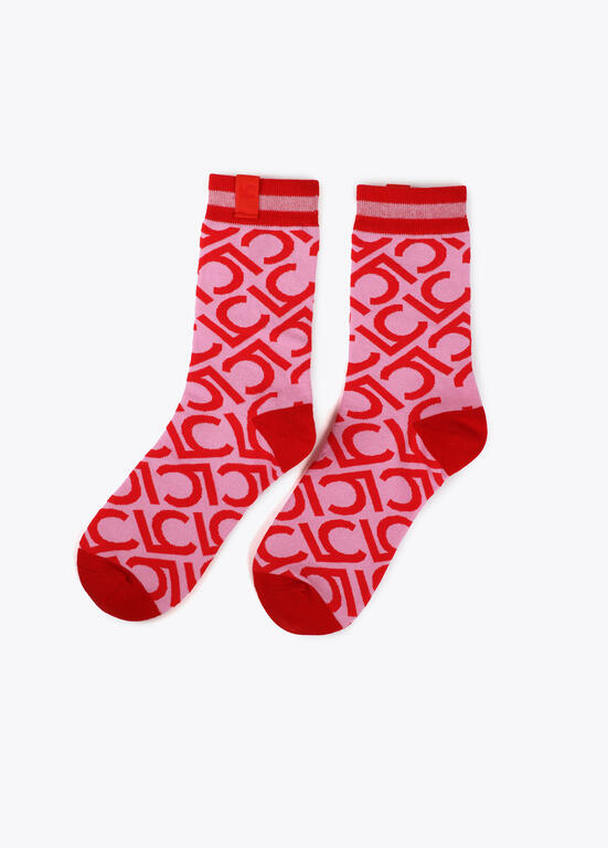 Calcetines Lola Casademunt Pack  logotipados Rojo-Negro