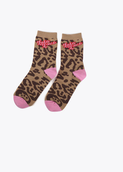 Calcetines Lola Casademunt Pack print animal y lurex Marron-Negro