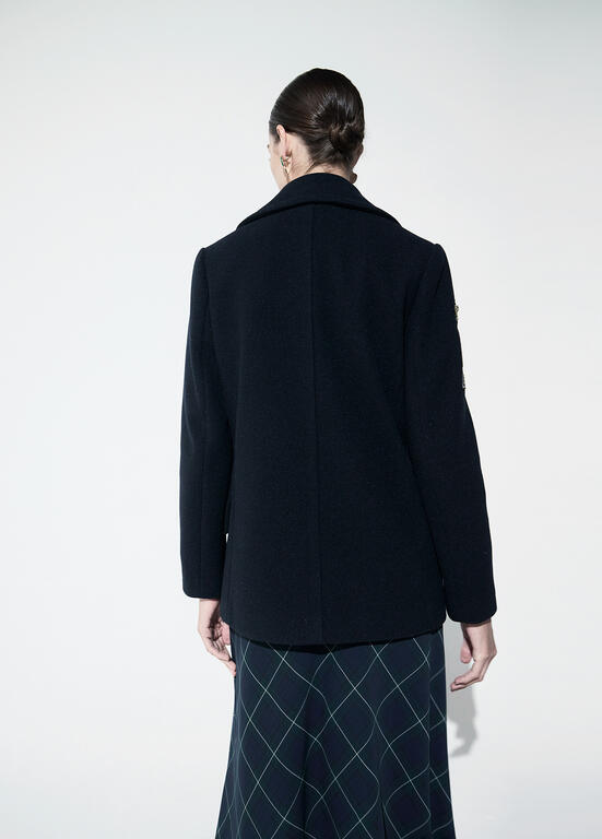 ABRIGO TABARDO MARINO CON PARCHES NAVY