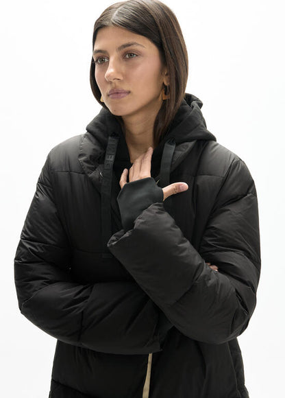 ANORAK LARGO CON CAPUCHA CIRCULAR NEGRO - LOLA CASADEMUNT