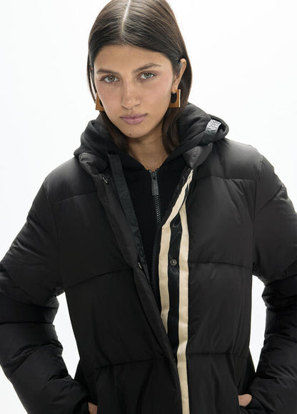 ANORAK LARGO CON CAPUCHA CIRCULAR NEGRO - LOLA CASADEMUNT