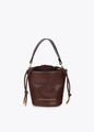 Bolso Lola Casademunt bombonera efecto piel textura asa troquelada MARRÓN
