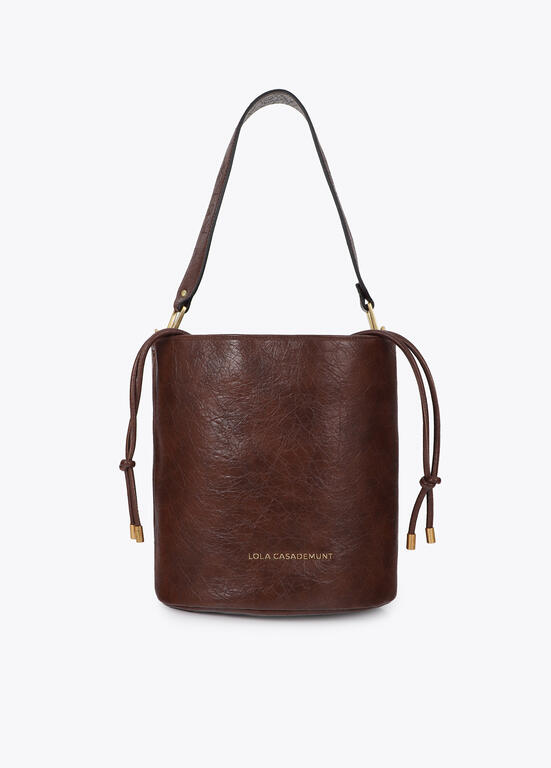 Bolso Lola Casademunt Shopper efecto piel textura MARRON
