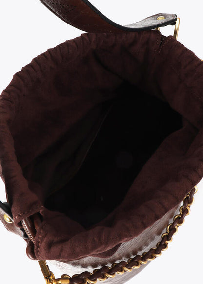 Bolso Lola Casademunt Shopper efecto piel textura MARRON