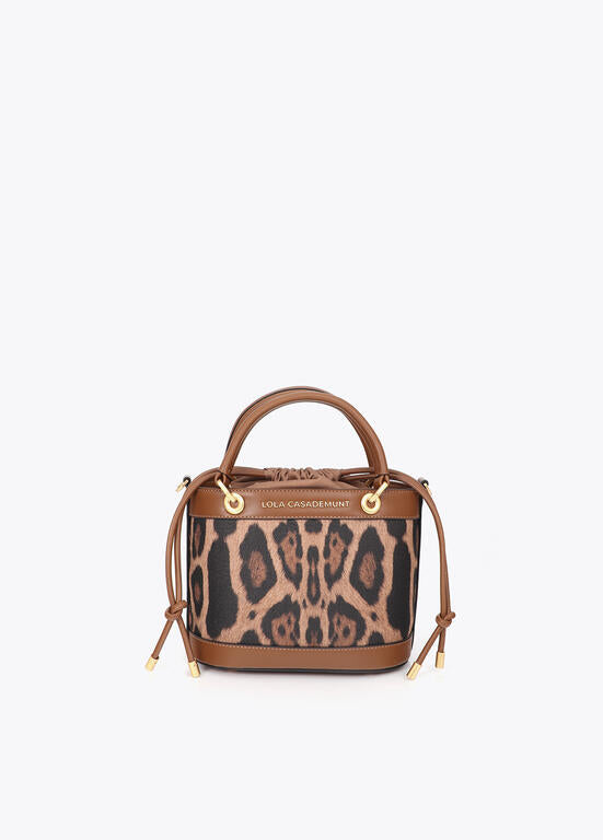 Bolso Lola Casademunt bombonera animal print MARRON-NEGRO