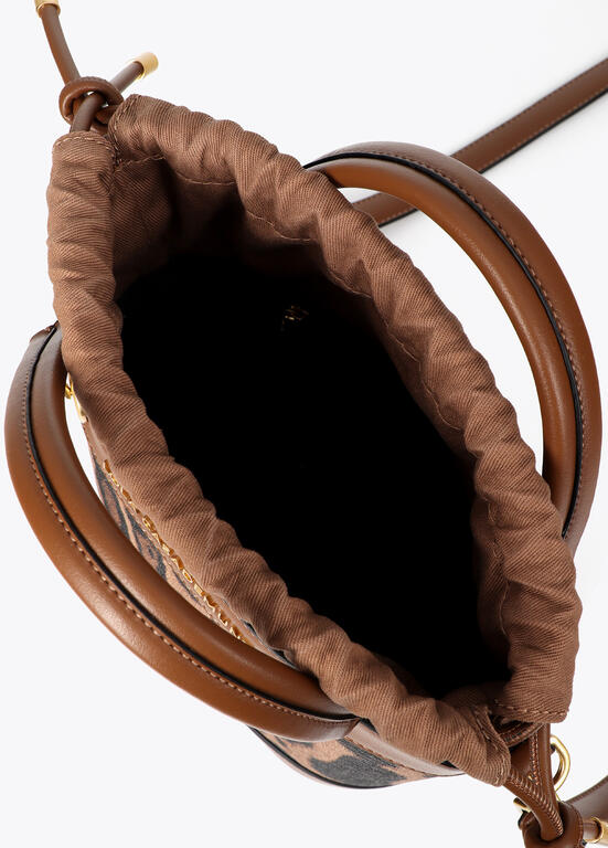Bolso Lola Casademunt bombonera animal print MARRON-NEGRO