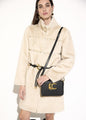 Bolso Lola Casademunt Bandolera material trenzado NEGRO