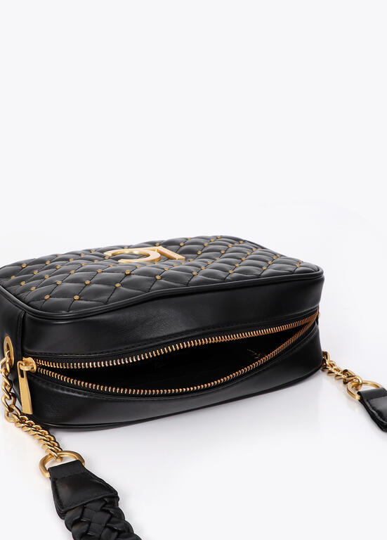 Bolso Lola Casademunt Bandolera acolchada con mini tachas NEGRO