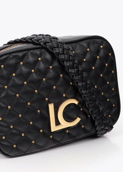 Bolso Lola Casademunt Bandolera acolchada con mini tachas NEGRO