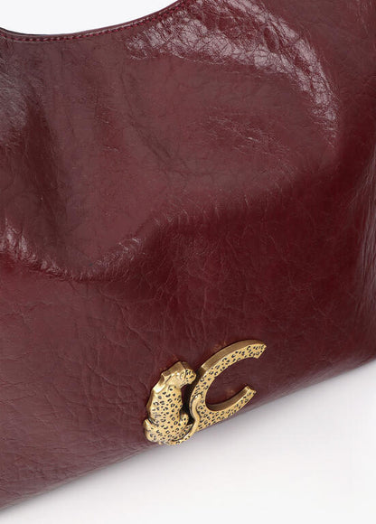 Bolso Lola Casademunt Shopper con detalle de asa trenzada BURDEOS