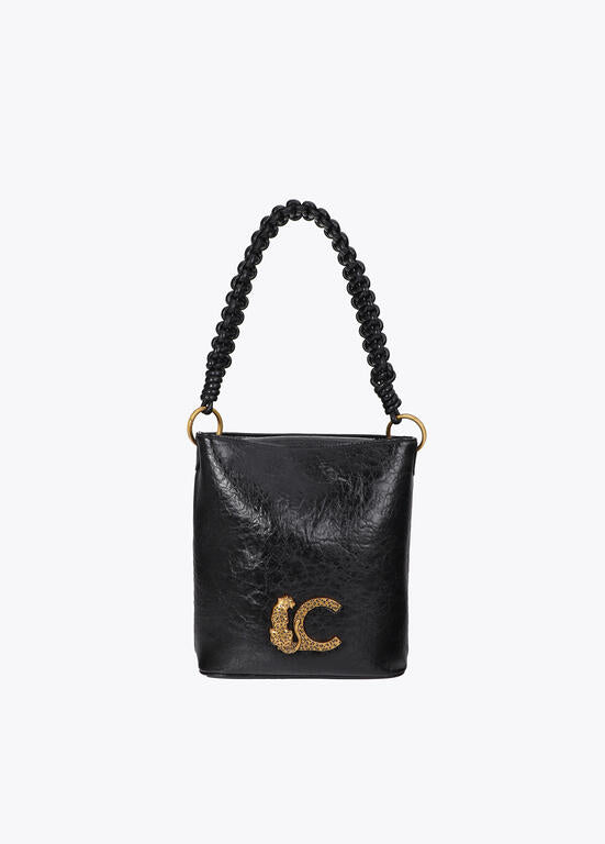 Bolso Lola Casademunt con detalle asa trenzada NEGRO