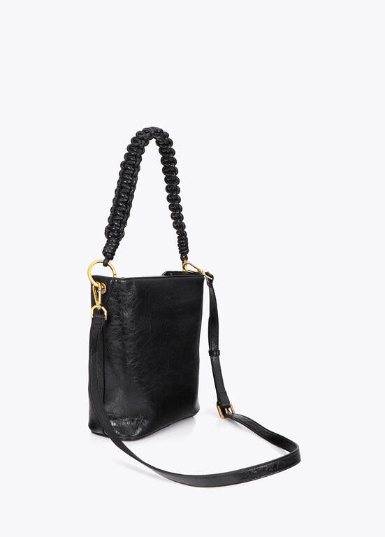 Bolso Lola Casademunt con detalle asa trenzada NEGRO
