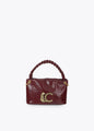 Bolso Lola Casademunt Bandolera pequeña con detalle de asa trenzada BURDEOS