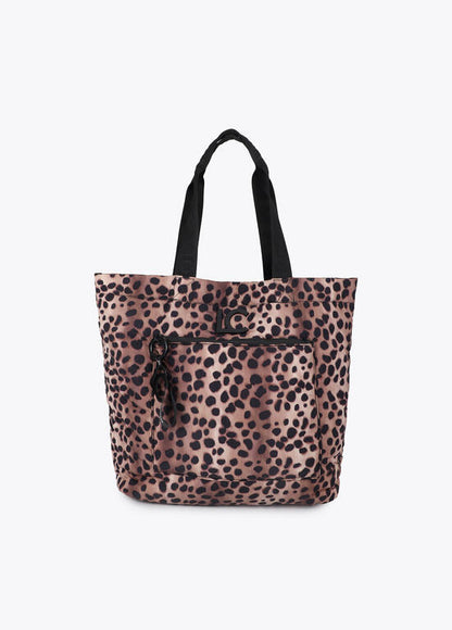 Bolso Lola Casademunt Shopper de nylon con estampado animal print MARRON-NEGRO