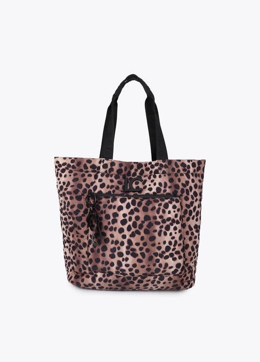 Bolso Lola Casademunt Shopper de nylon con estampado animal print MARRON-NEGRO