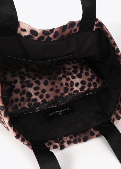 Bolso Lola Casademunt Shopper de nylon con estampado animal print MARRON-NEGRO