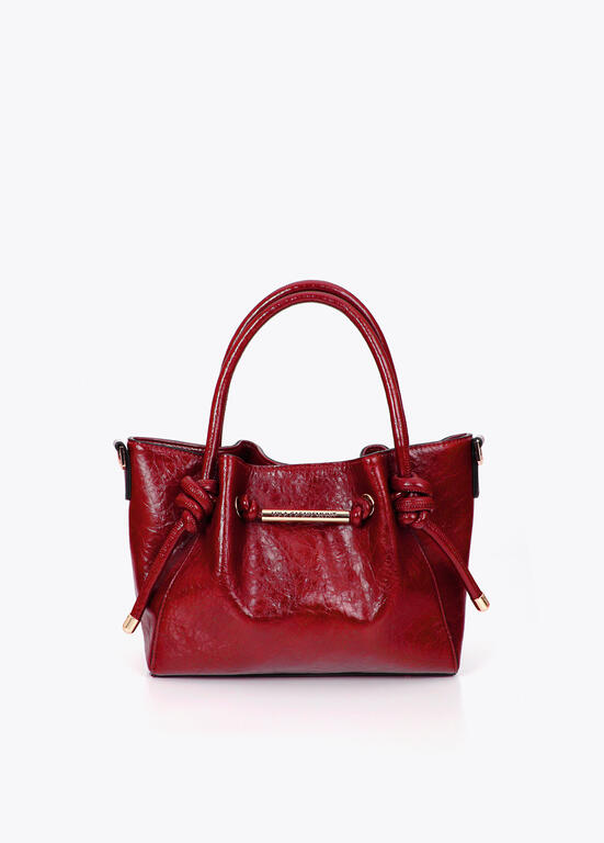 Bolso Lola Casademunt Bandolera con detalle tubo metálico con logo troquelado ROJO