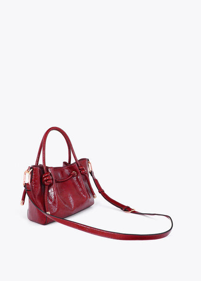 Bolso Lola Casademunt Bandolera con detalle tubo metálico con logo troquelado ROJO