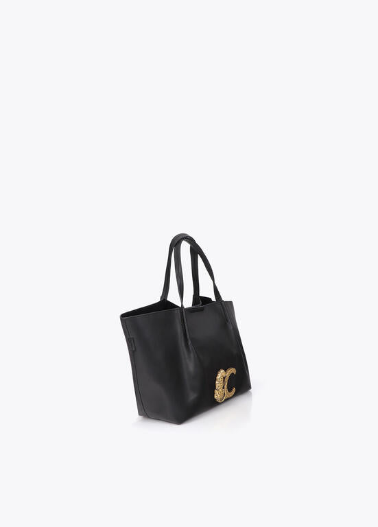 Bandolera Lola Casademunt efecto piel asa doble NEGRO