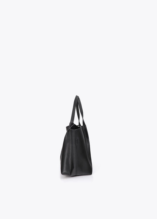 Bandolera Lola Casademunt efecto piel asa doble NEGRO