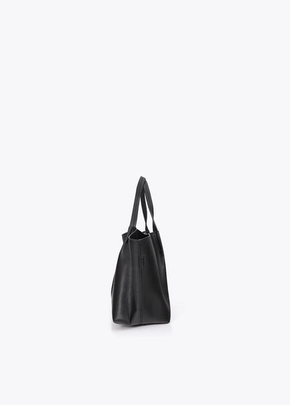 Bandolera Lola Casademunt efecto piel asa doble NEGRO