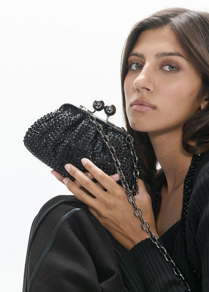 Bolso Lola Casademunt joya con cristales NEGRO