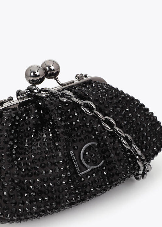 Bolso Lola Casademunt joya con cristales NEGRO