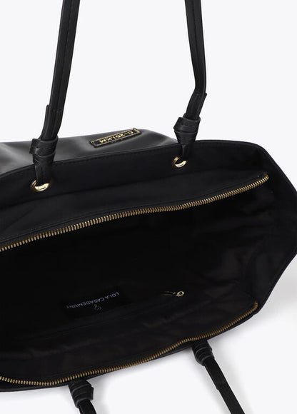 Bolso Lola Casademunt Shopper nylon con parches NEGRO