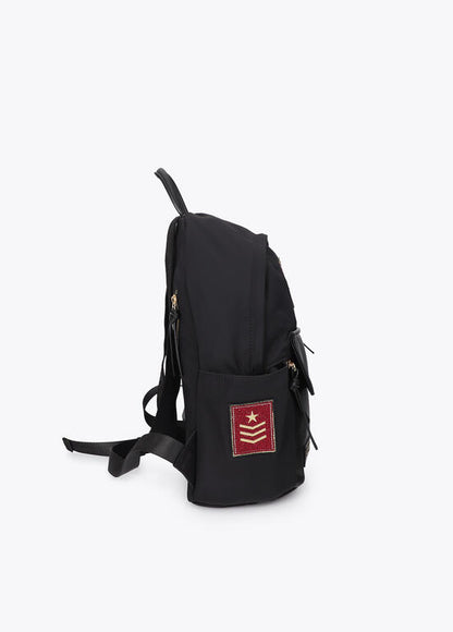 Mochila Lola Casademunt nylon con parches NEGRO
