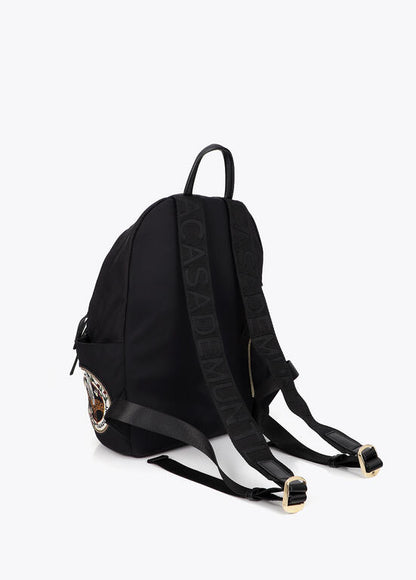 Mochila Lola Casademunt nylon con parches NEGRO