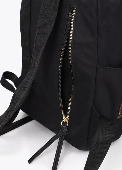 Mochila Lola Casademunt nylon con parches NEGRO