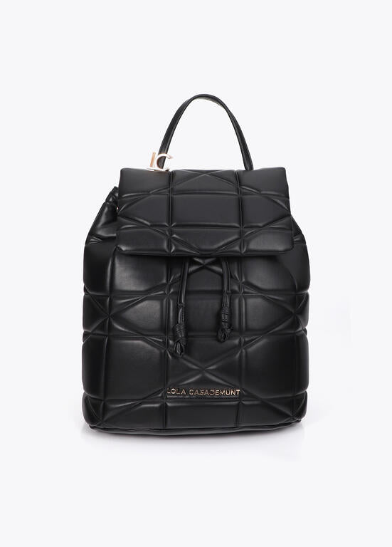 Mochila Lola Casademunt acolchada detalle LC metalica NEGRO