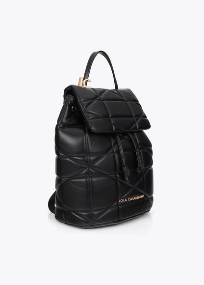 Mochila Lola Casademunt acolchada detalle LC metalica NEGRO