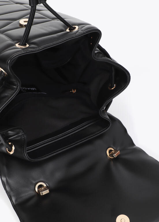 Mochila Lola Casademunt acolchada detalle LC metalica NEGRO