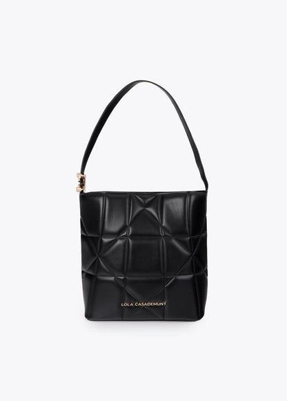 Bolso Lola Casademunt Hobo acolchado detalle LC metalica NEGRO