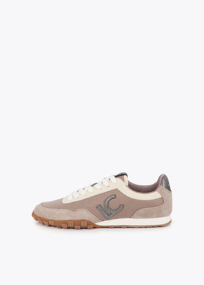 Deportivas Lola Casademunt combinada en diferentes materiales y piel Gris-Metal