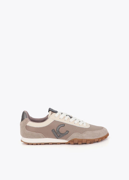 Deportivas Lola Casademunt combinada en diferentes materiales y piel Gris-Metal