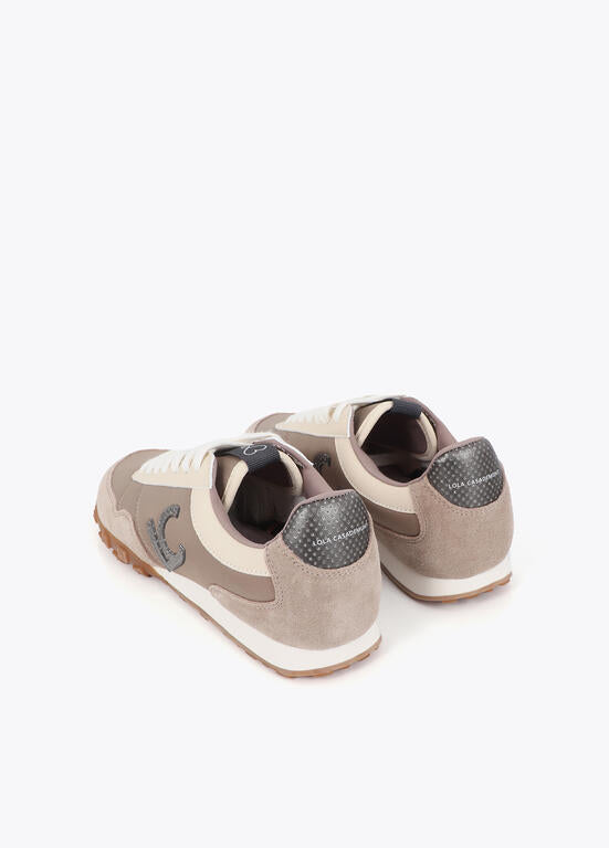 Deportivas Lola Casademunt combinada en diferentes materiales y piel Gris-Metal