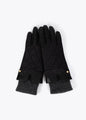 Guantes combinados de nylon con puño de punto negro - Lola casademunt