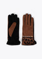 Guantes puño animal print negro-marrón Lola Casademunt