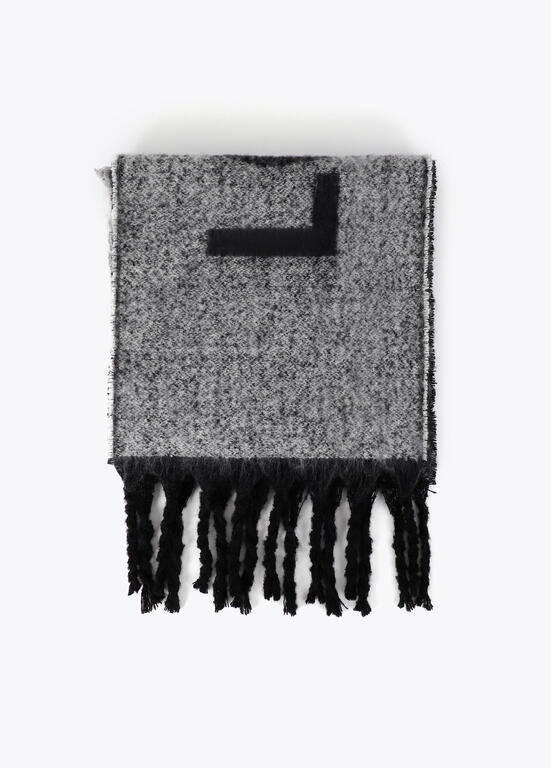 Bufanda reversible con logotipo negro-gris - Lola Casademunt