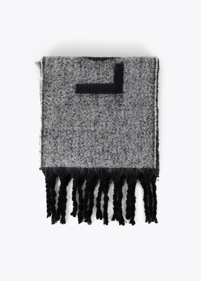 Bufanda reversible con logotipo negro-gris - Lola Casademunt