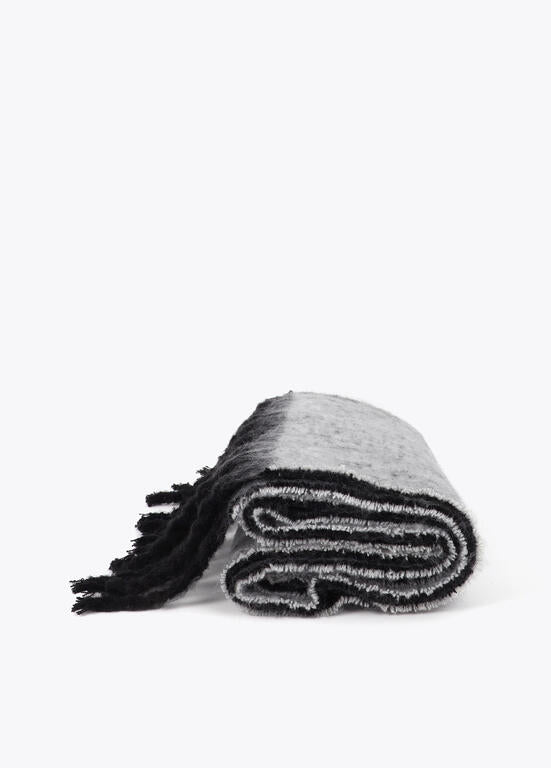 Bufanda reversible con logotipo negro-gris - Lola Casademunt